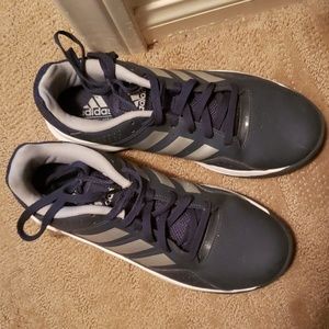 Adidas tennis shoes dark blue size 8.5 us with sil